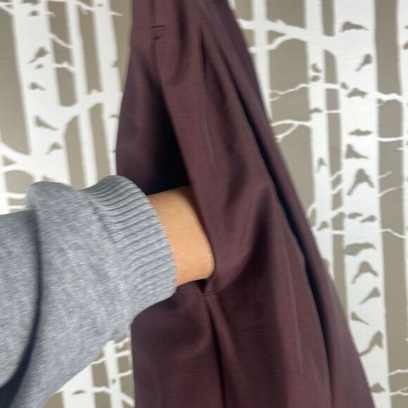 H&M Chocolate Brown A-Line Taffeta Midi Skirt M - Picture 4 of 8